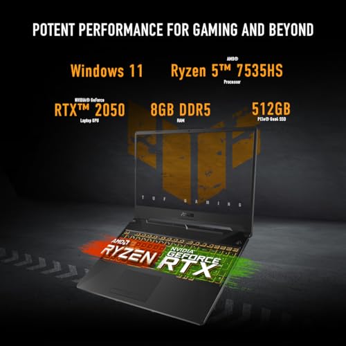 Graphite Black 15.6" 144Hz FHD Gaming Laptop, Intel Core i5-11400H, GeForce RTX 2050, 8GB DDR4 RAM, 512GB PCIe SSD T58868