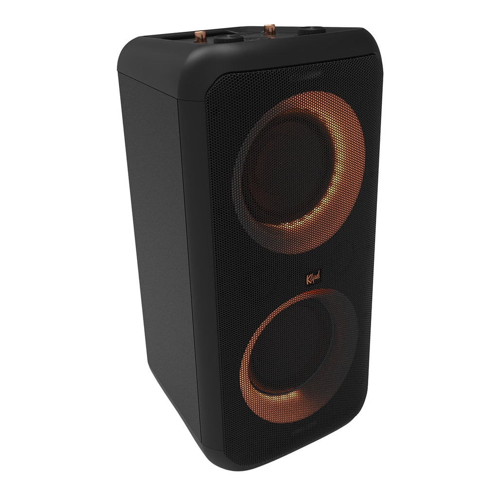 Bluetooth Wireless Party Speaker with Wired Microphone, RGB Lighting, Guitar Input, IPX4 Splash Resistance E5854