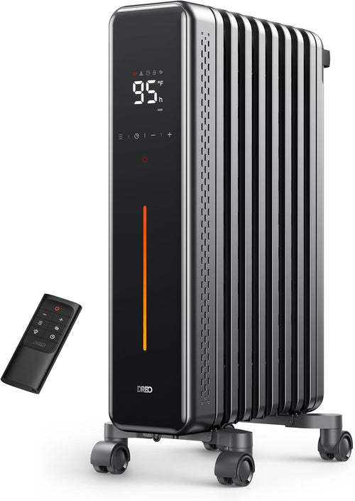1500W Oil Filled Radiator Heater and 120° Oscillating Wall Mount Electric Space Heater Bundle G667618