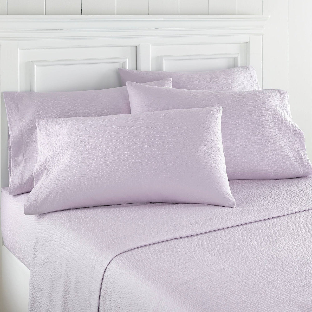 Purple Cal. King Seersucker Sheet Set Q91575