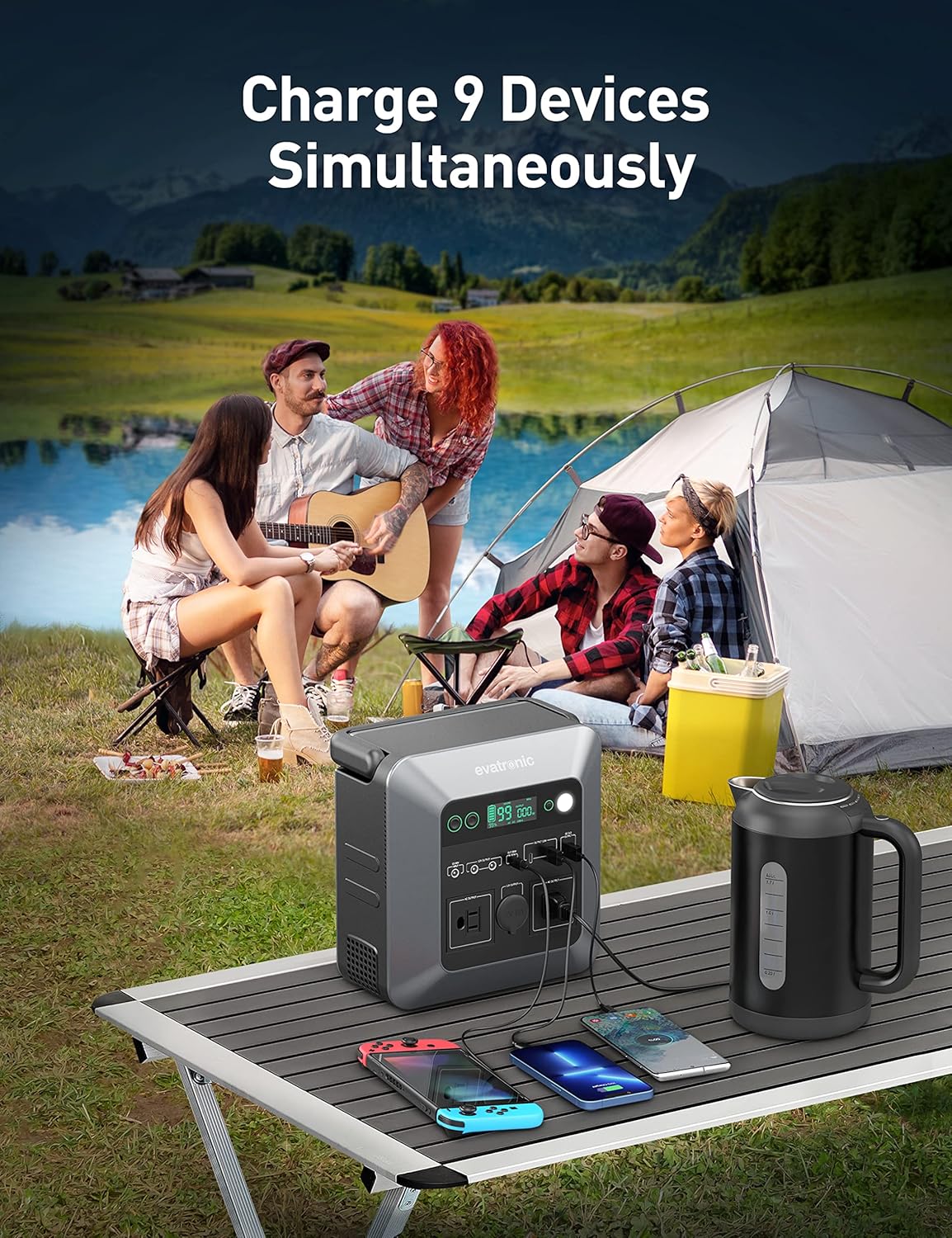 600W 712Wh Portable Power Station with 110V AC Outlets N237652