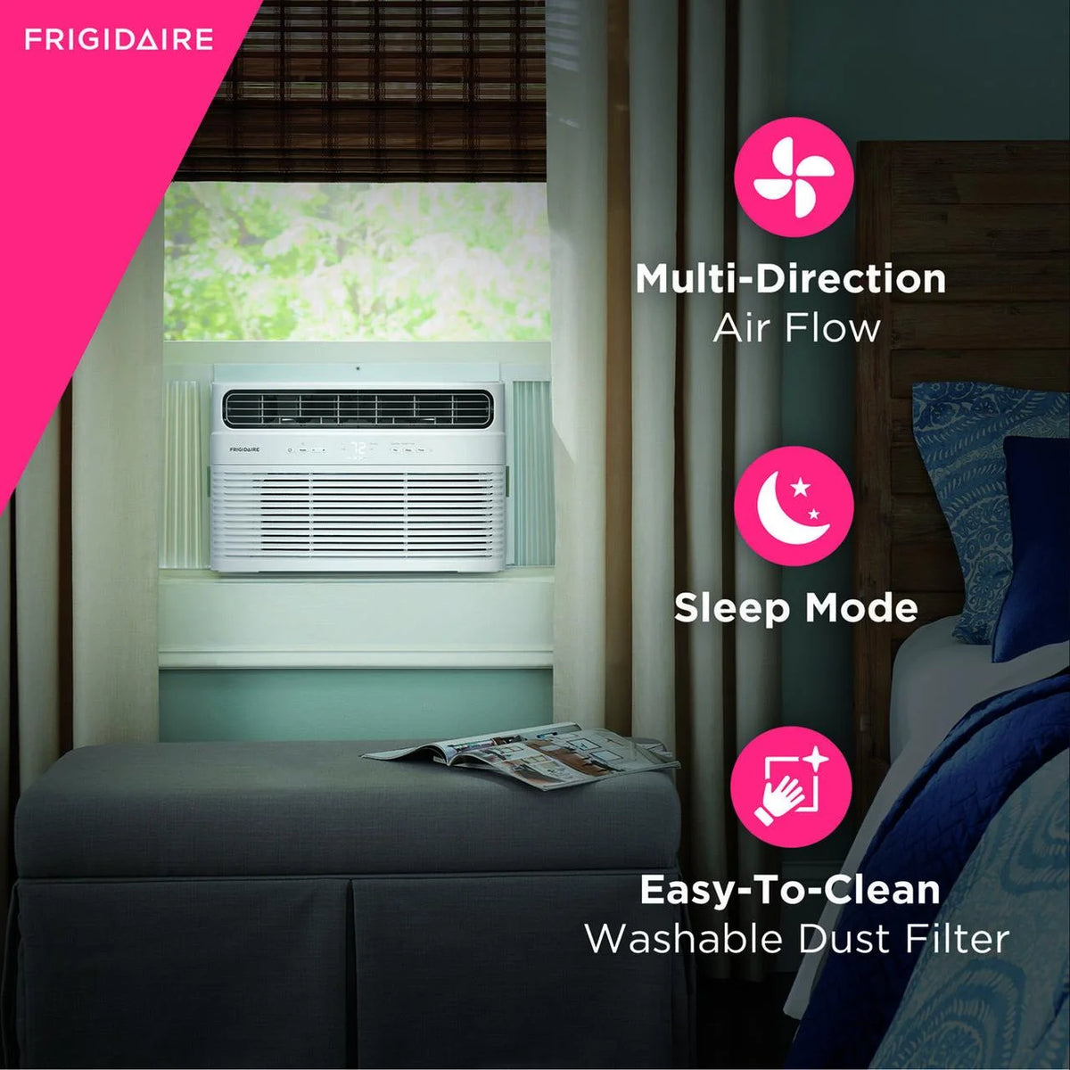 12,000 BTU Smart Window Air Conditioner in White H58836