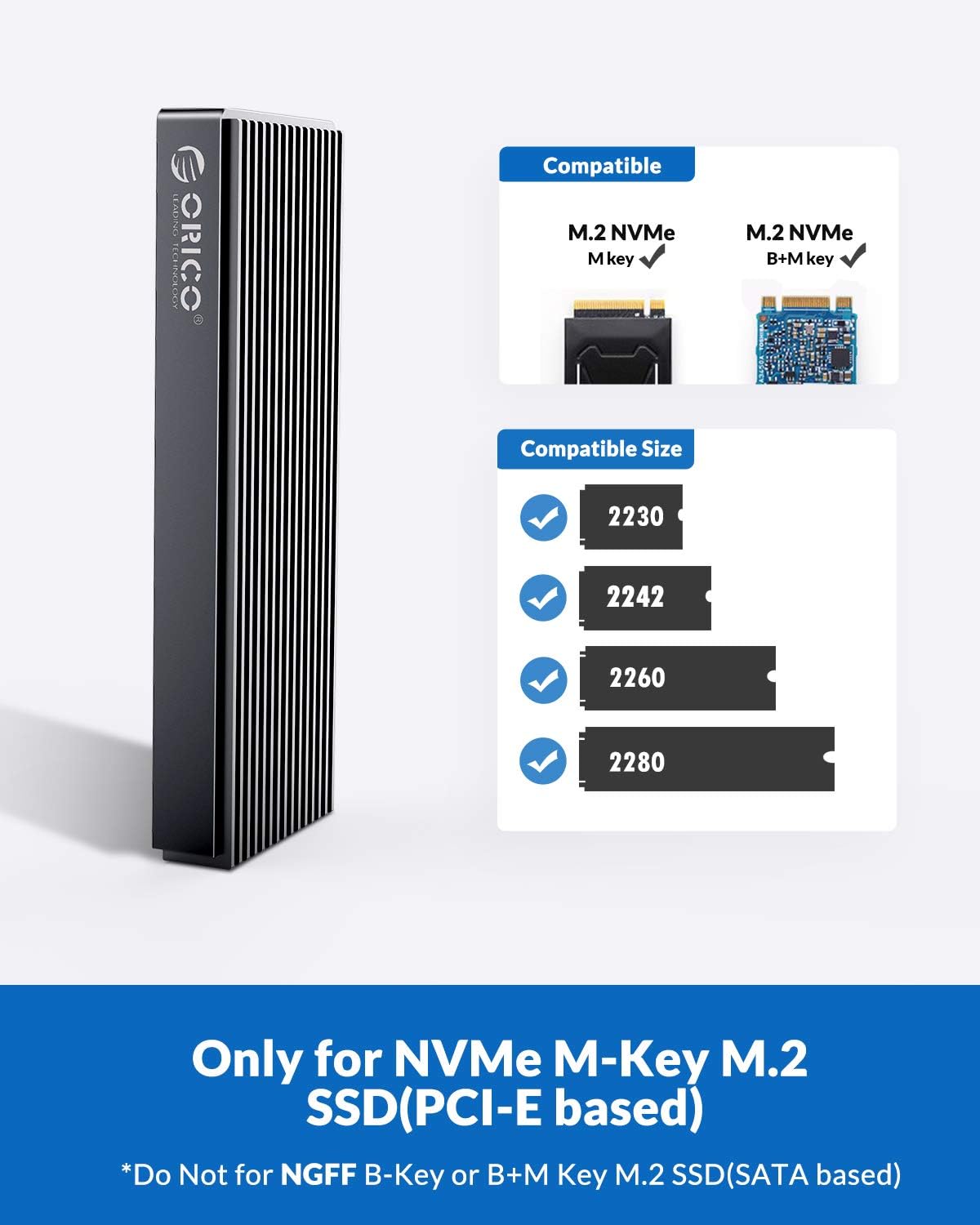 20Gbps M.2 NVMe SSD Enclosure Adapter Aluminum External Case F839203