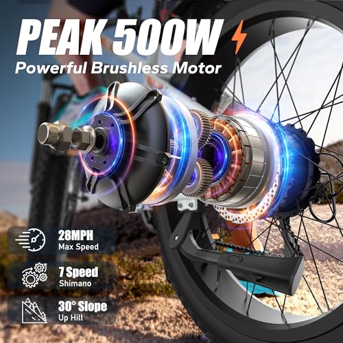 Fat Tire Electric Bike 26" 7-Speed P8362