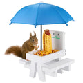 Wooden Squirrel Feeder Table with Umbrella J82746