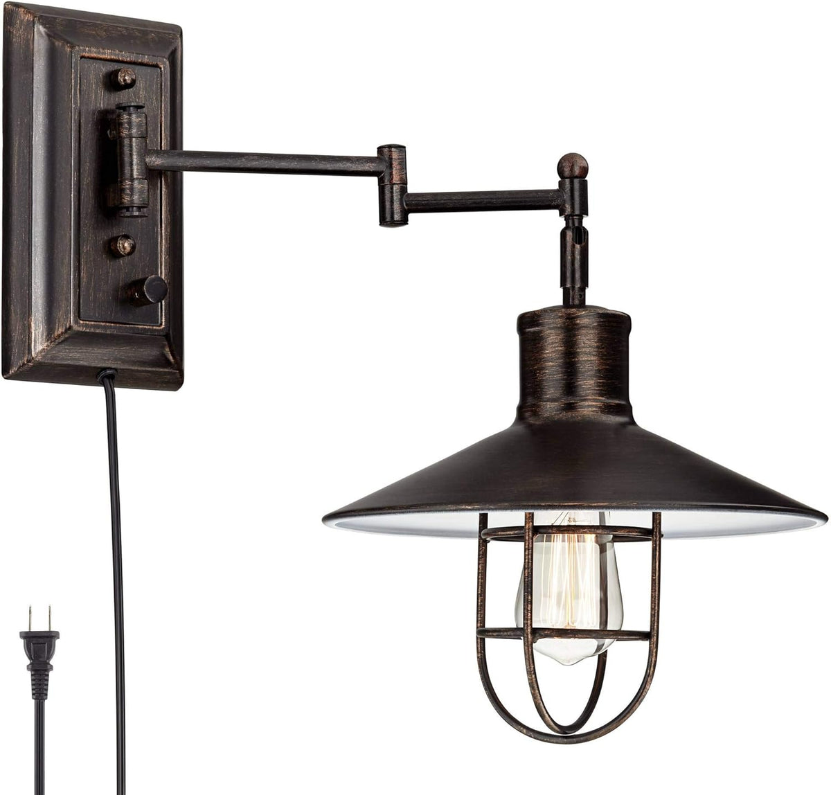 Brushed Bronze Swing Arm Wall Lamp P5570