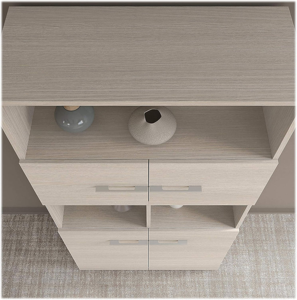 5 Shelf Bookcase with Doors in Sand Oak D914