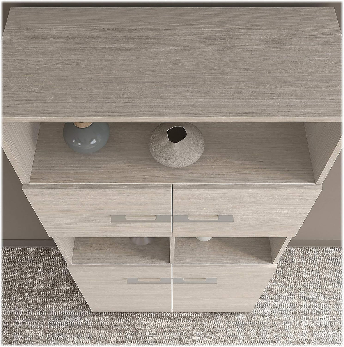 5 Shelf Bookcase with Doors in Sand Oak D914