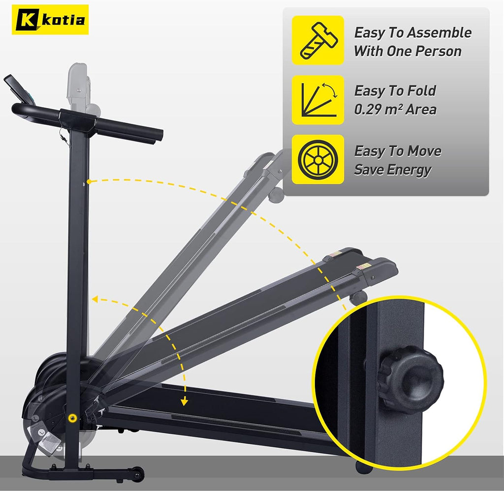 Small Foldable Manual Treadmill with 10° Incline W583