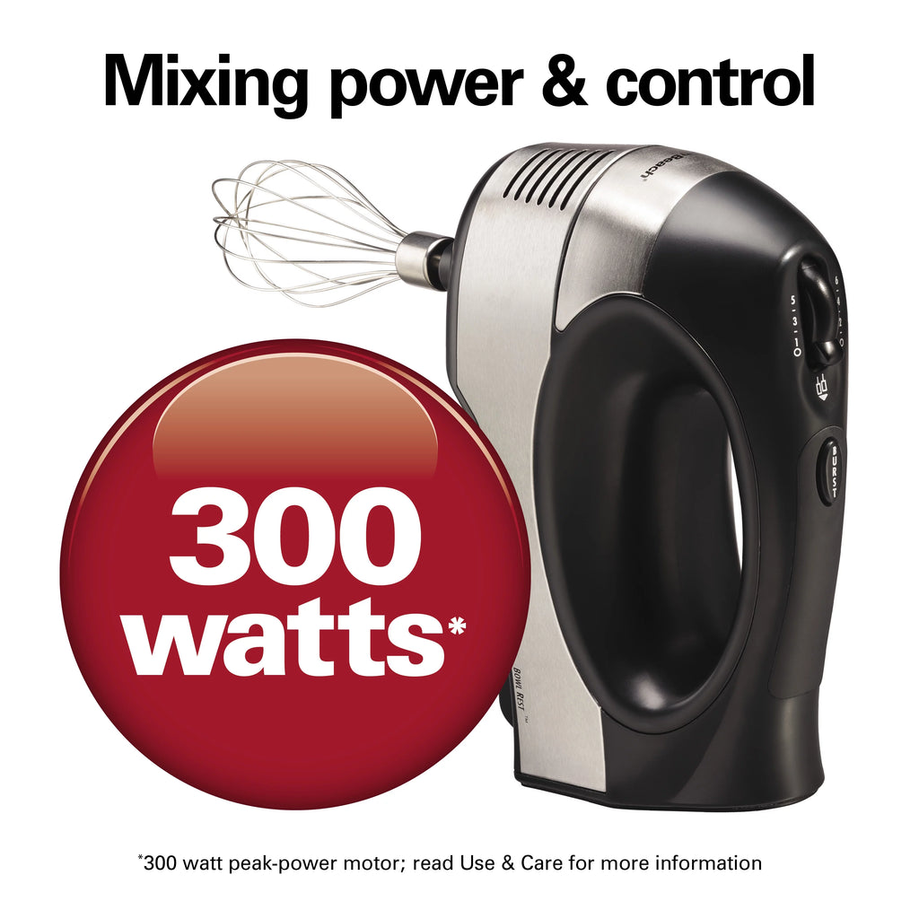 6 Speed Hand Mixer, Stainless Steel, 5 Attachments H2847
