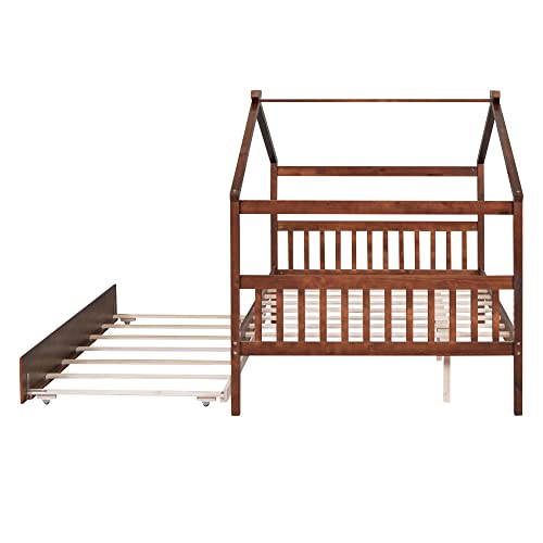 Full Size Solid Wood Platform Bed Frame with 2 Drawers T215302