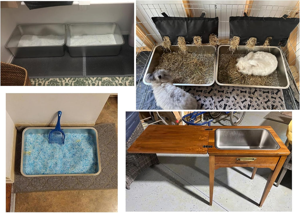 Extra Large Stainless Steel Litter Box with Smooth Surface E9486