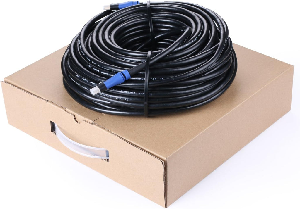 100 Feet Black HDMI Cable with Signal Booster P335035