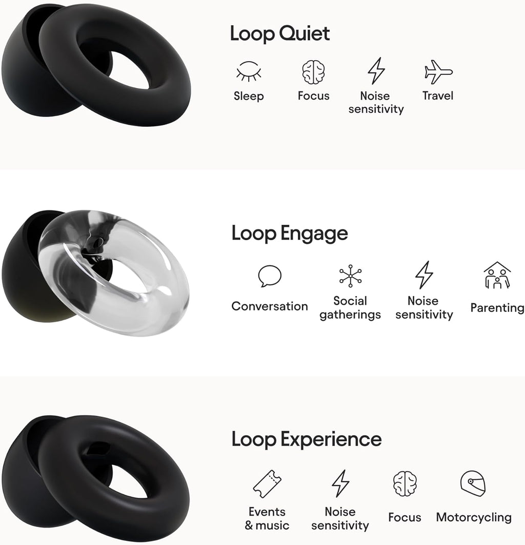 Loop Earplugs Ultimate Bundle (3-Pack) – Loop Quiet + Loop Experience + Loop Engage + Mute + Carry Case J24608