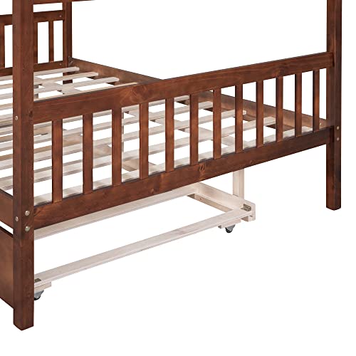 Full Size Solid Wood Platform Bed Frame with 2 Drawers T215302