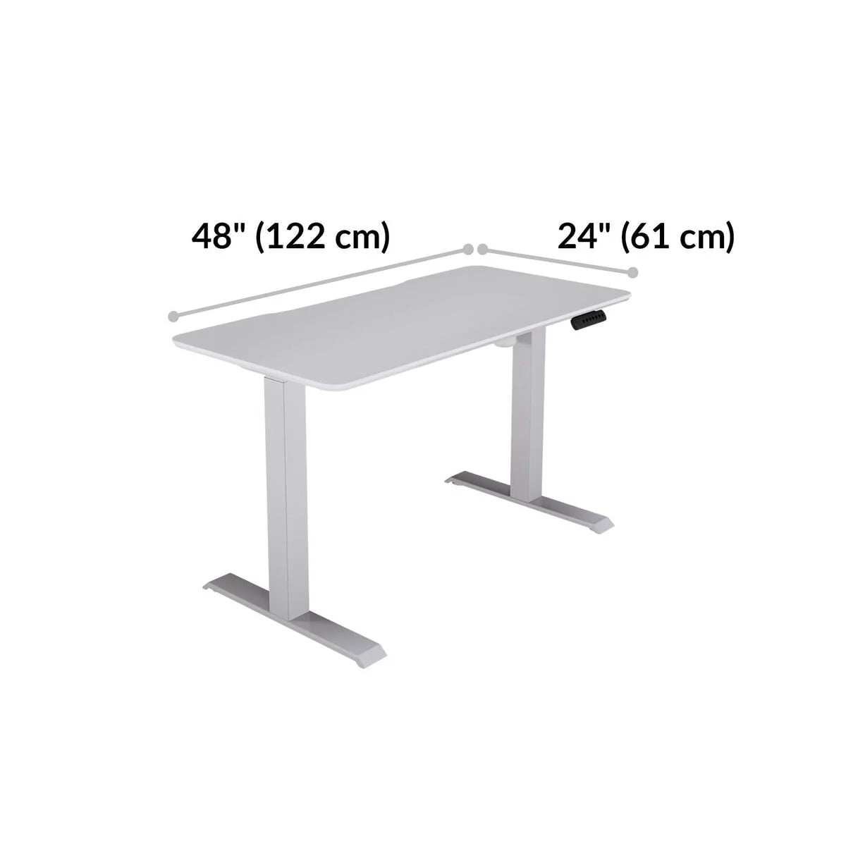 White 48x24 Height Adjustable Electric Standing Desk M865