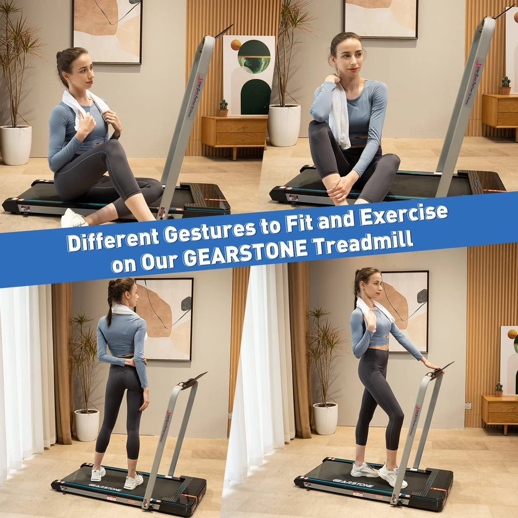 2 in 1 Folding Treadmill with Bluetooth Speakers V972