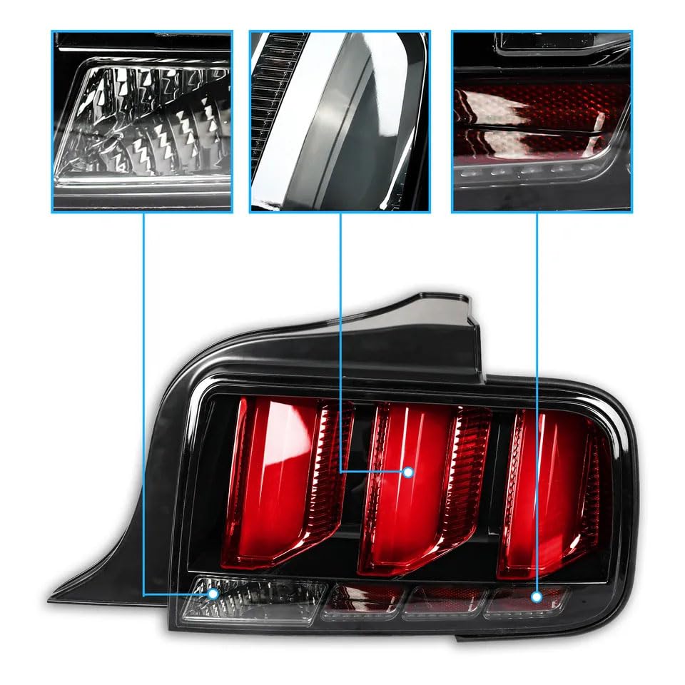 Smoked LED Tail Lights with Sequential Signal Pair N65018