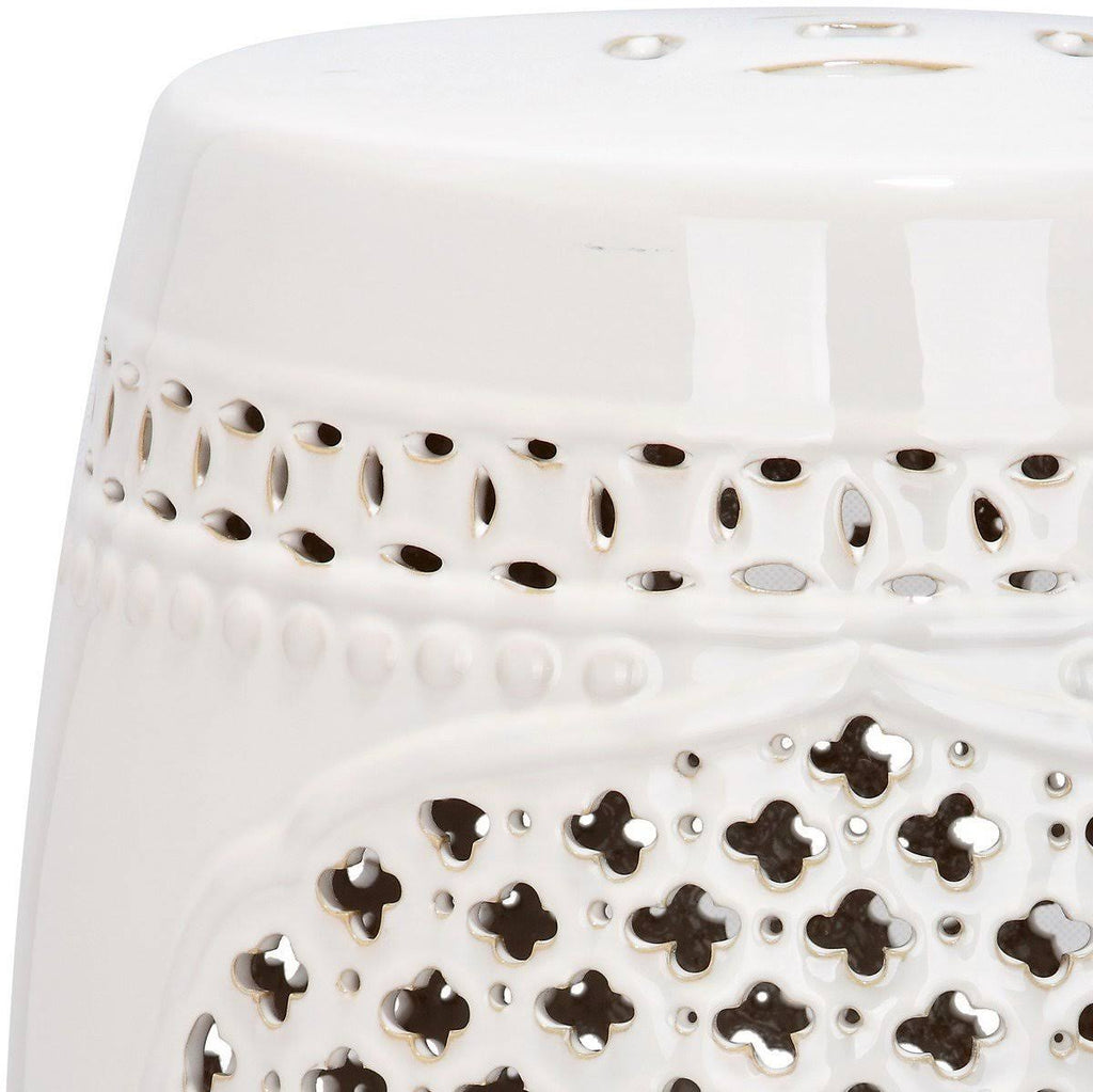 White Garden Stool B666
