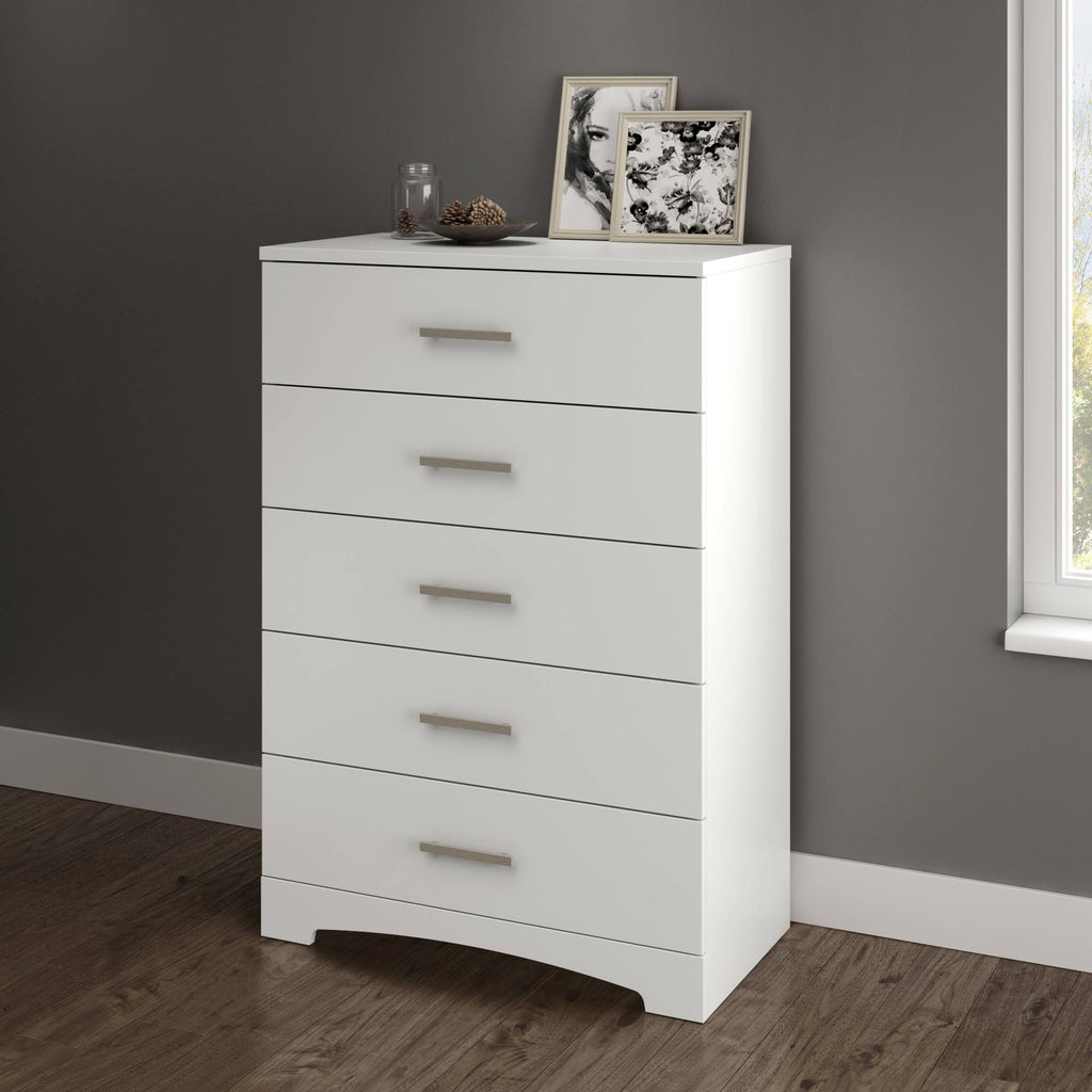 Pure White 5-Drawer Chest V1319