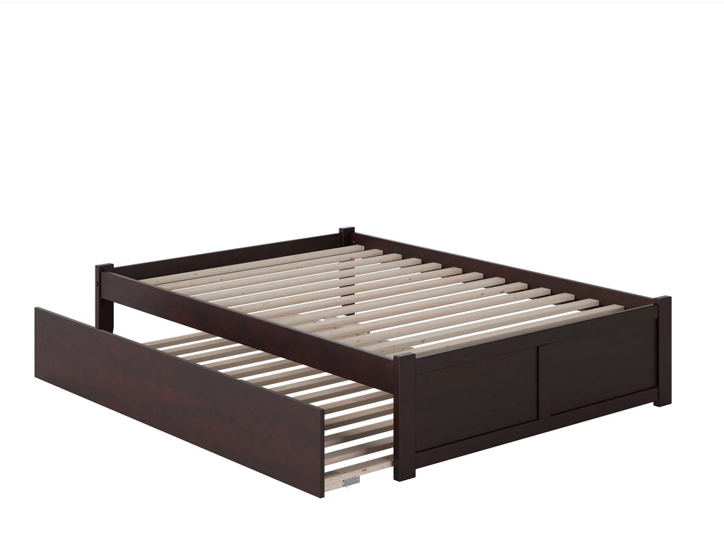Full Platform Bed with Trundle Bed in Espresso U516093