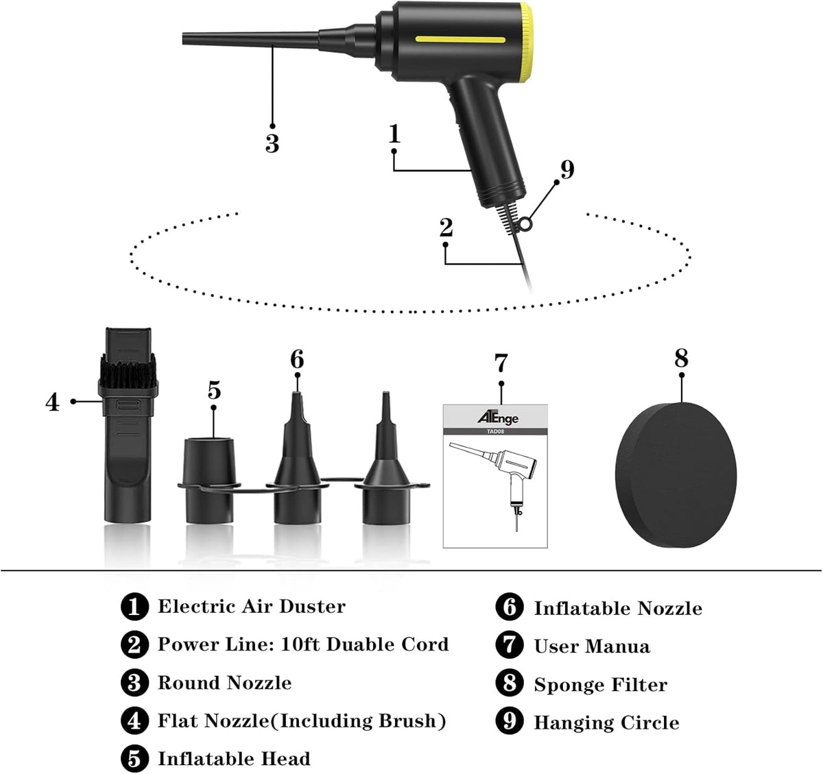 2 in 1 Compressed Air Duster Electric Air Blower N792