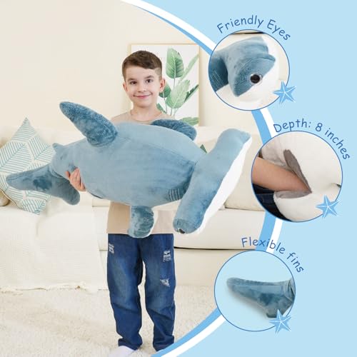 37 inch Blue Shark Stuffed Animal Plush Toy F96189