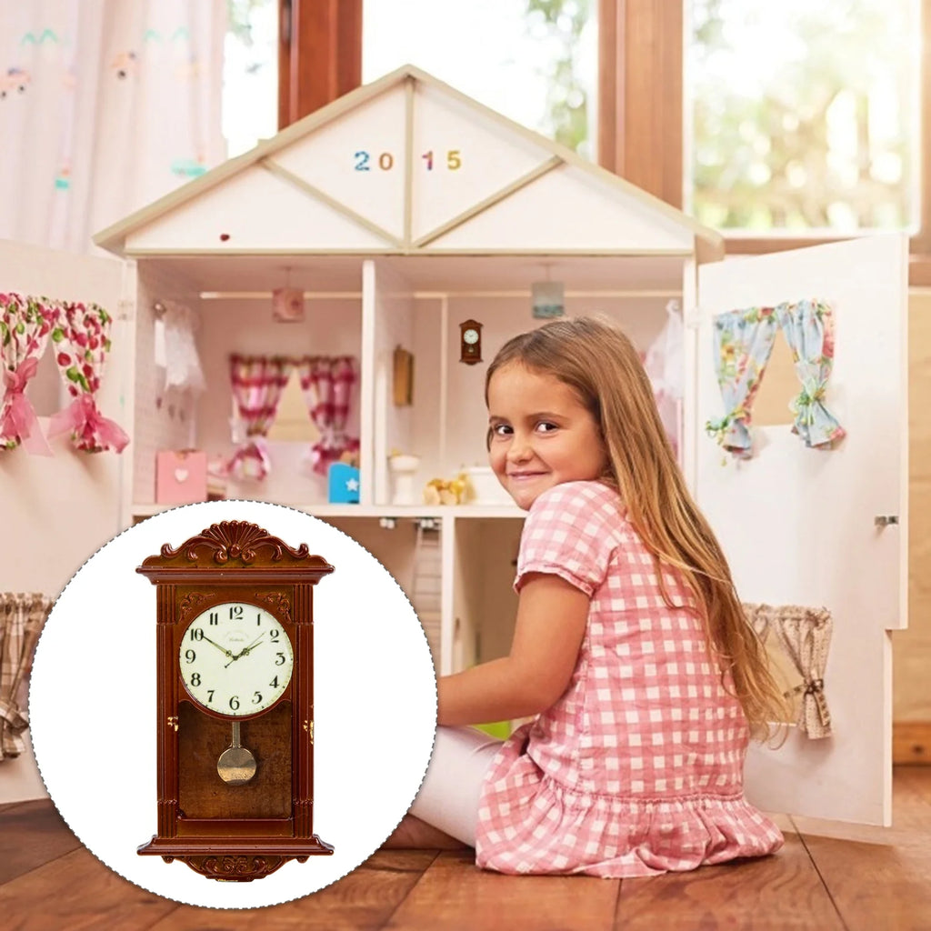 Metal Dollhouse Hanging Clock Toy C925