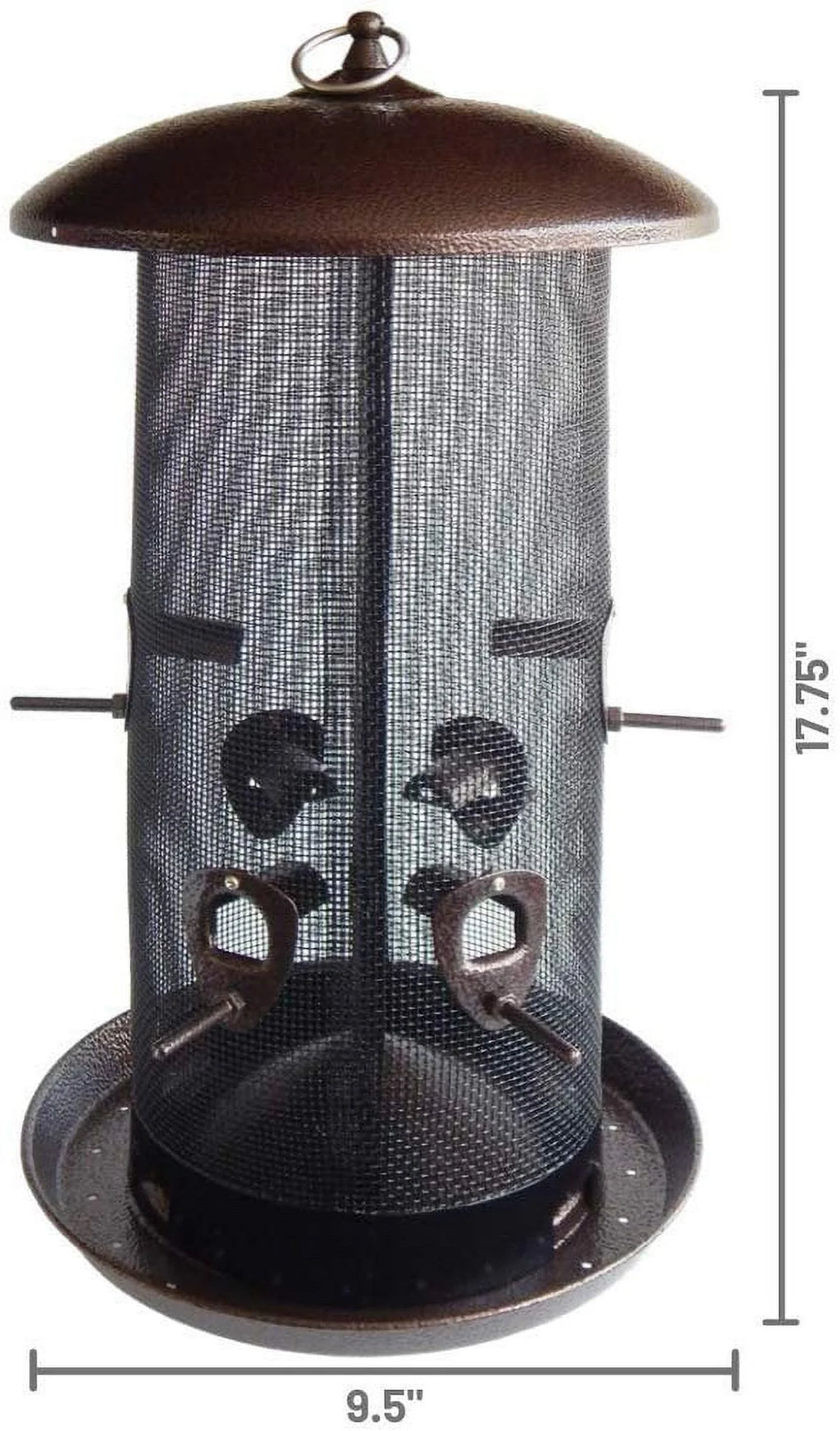 Black Finish Bird Feeder with 2 Seed Compartments Z379610