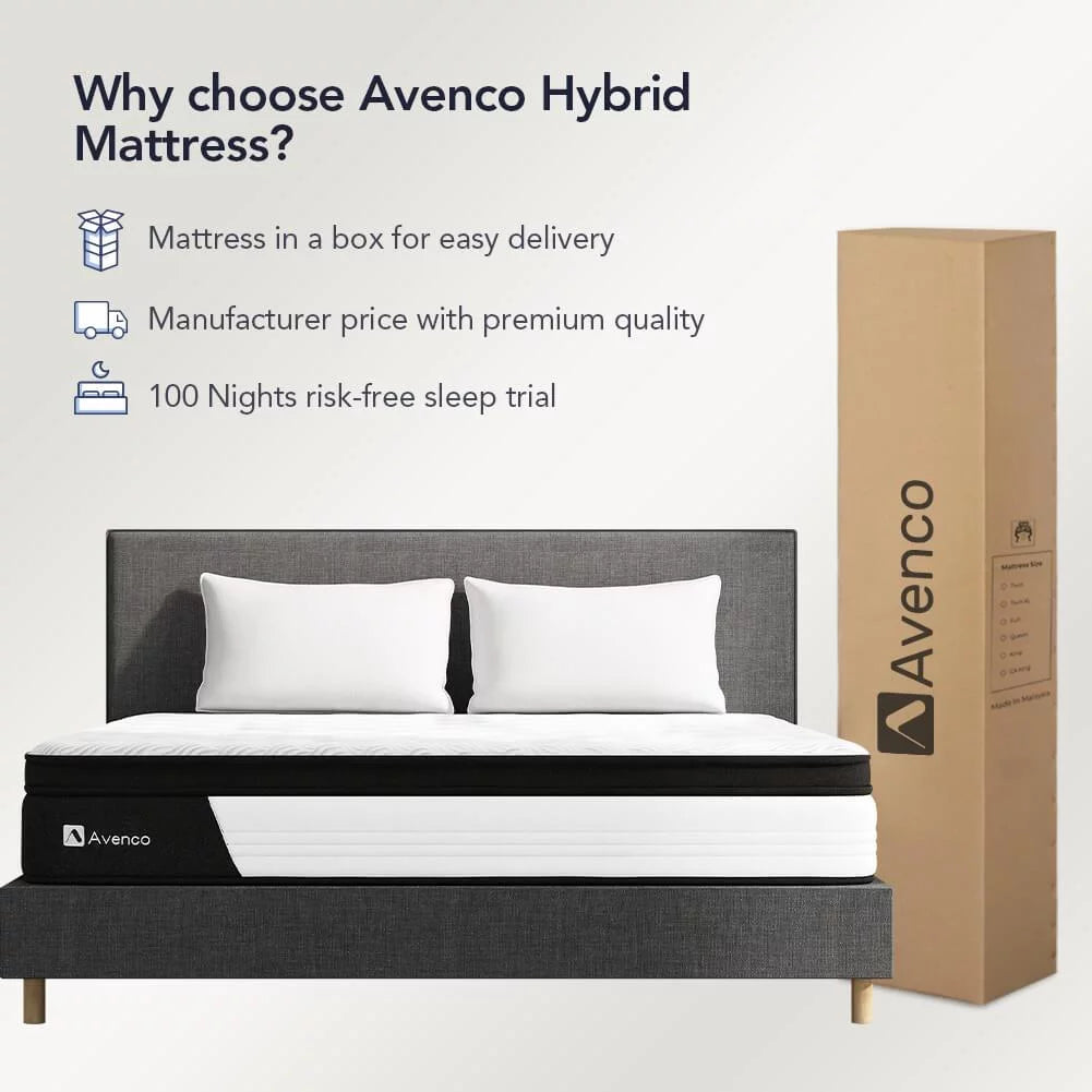 Queen Size 12-Inch Hybrid Memory Foam Mattress D962