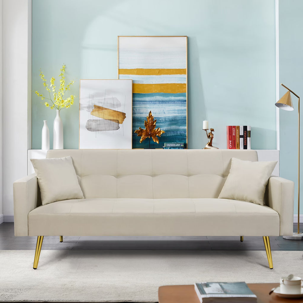 Convertible Fabric Folding Futon Sofa Bed S688