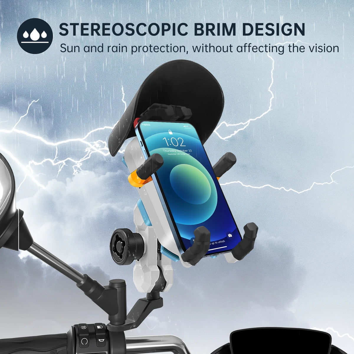 Waterproof Motorcycle Phone Mount Holder with 360° Rotation R451