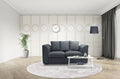 Dark Grey 2-Seat Fabric Loveseat Sofa with 3 Pillows K216132