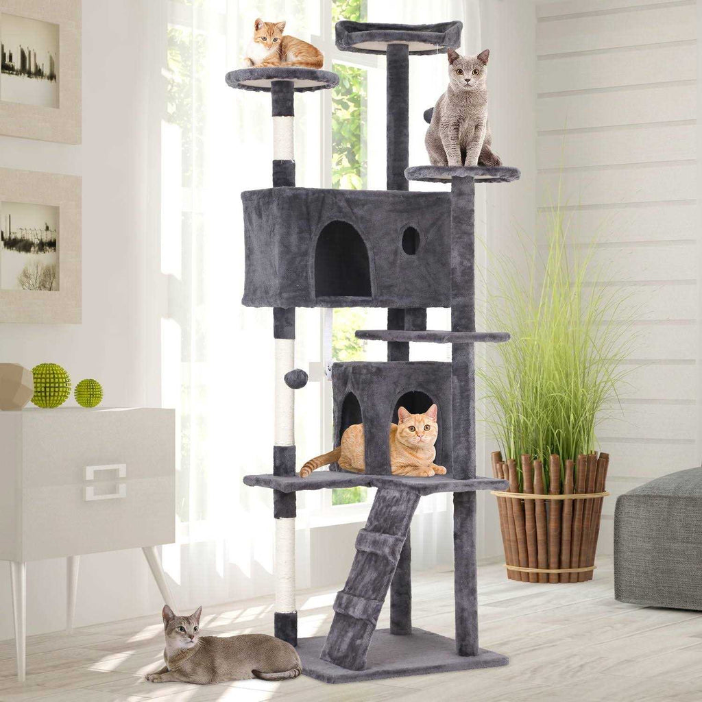 70-in Cat Tree Tower with Scratching Post X674542