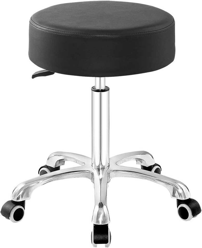 Height Adjustable Swivel Stool with Extra Large Seat (Black) Y98797