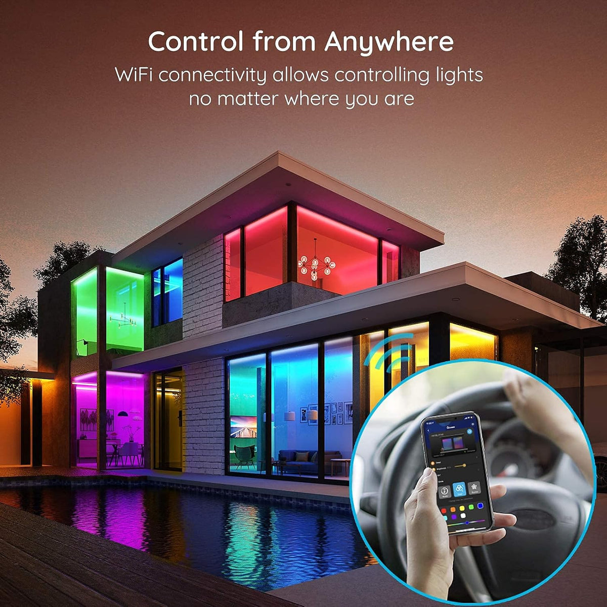 65.6ft Smart WiFi RGB LED Strip Lights Pack of 2 B920