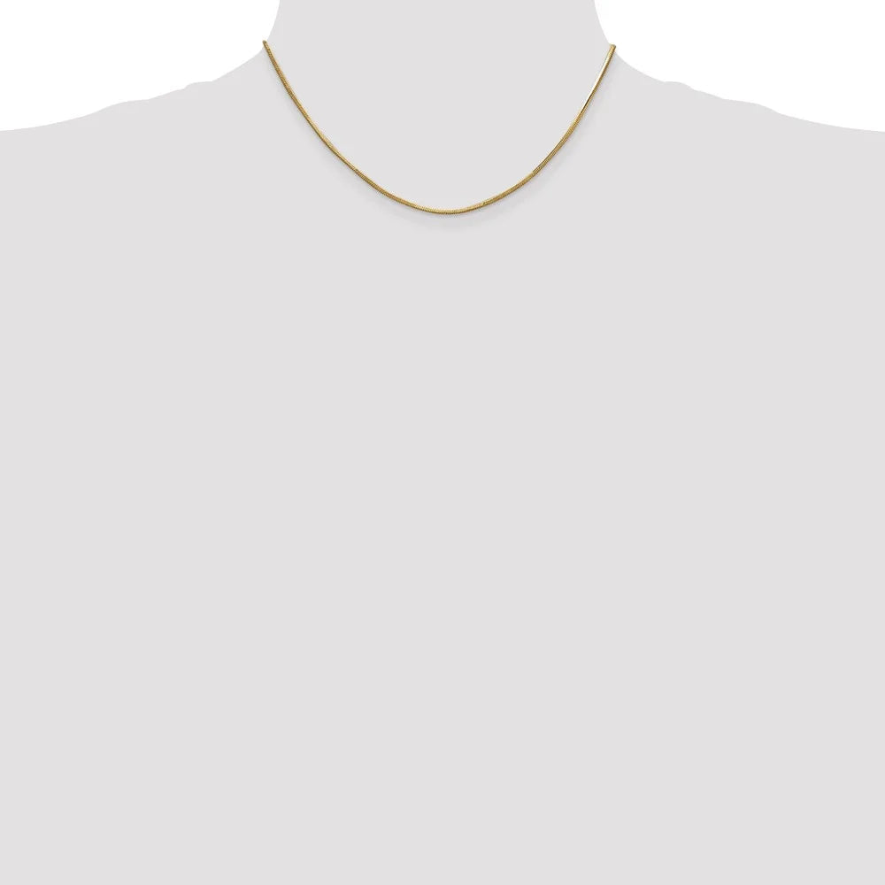 14K Yellow Gold Snake Chain Necklace 16 inch .8 mm Octagonal with Lobster Clasp B765