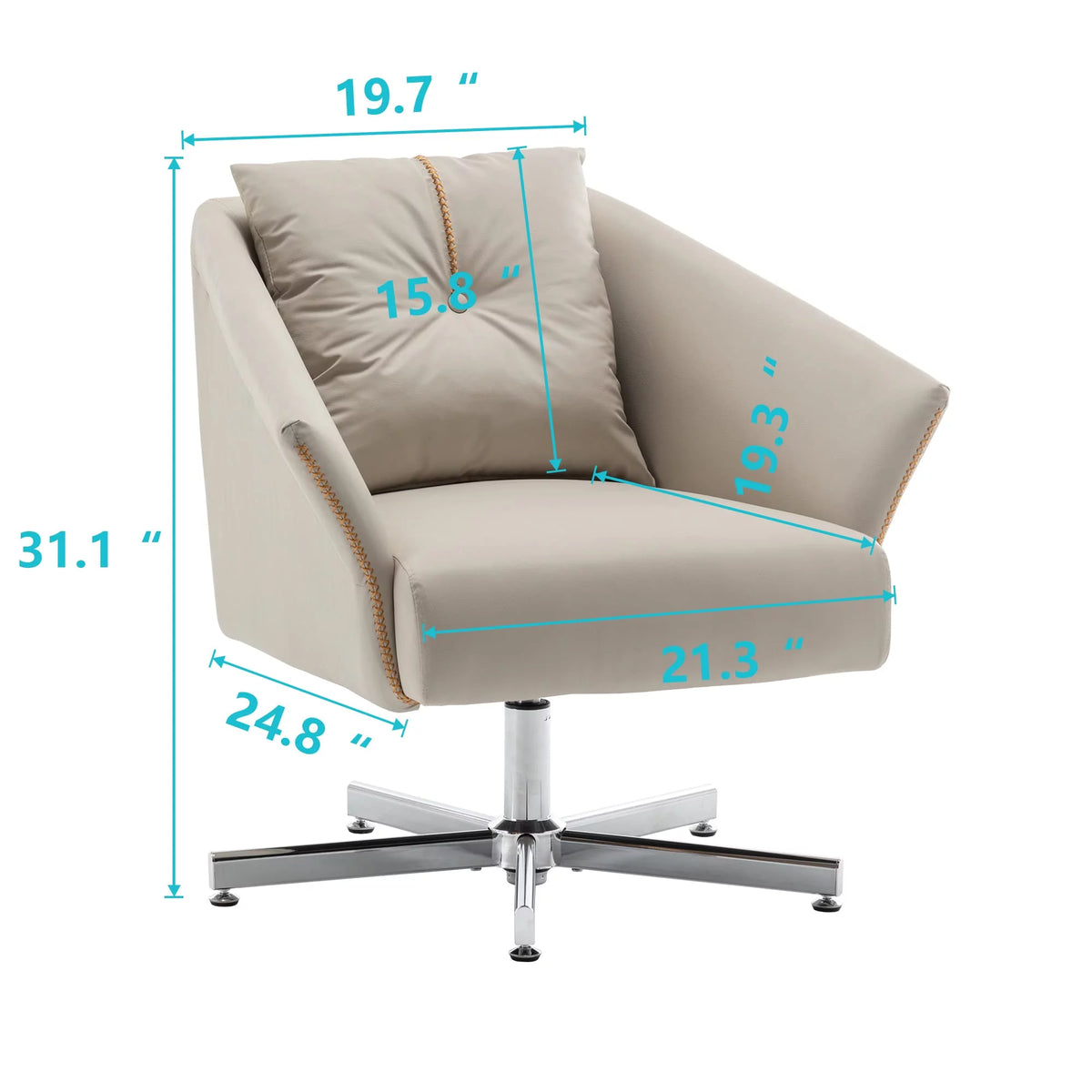 Modern Upholstered Swivel Accent Chair with Metal Legs U209