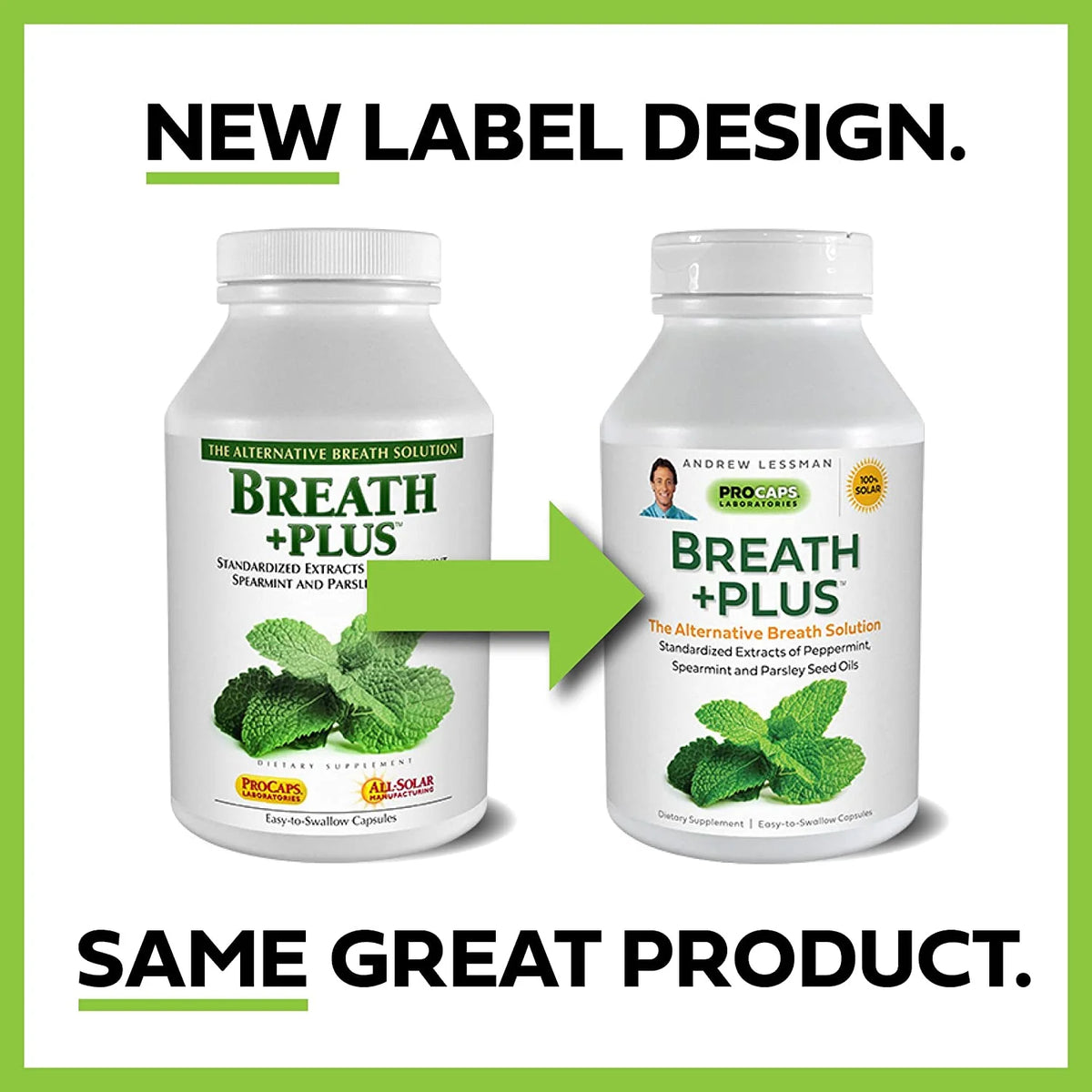 180 Softgels Natural Breath Freshener with Peppermint & Spearmint B437657