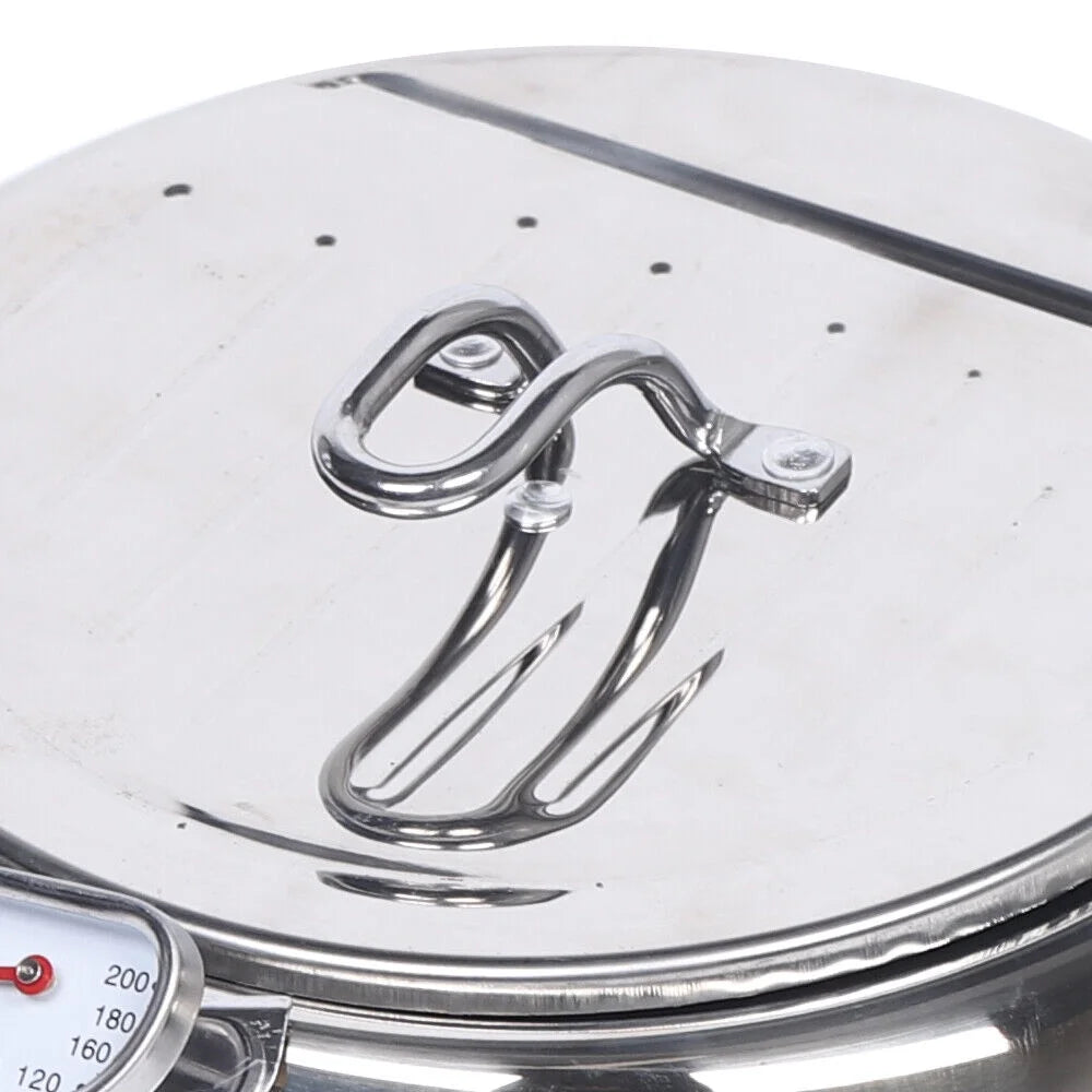 2.2L 304 Stainless Steel Deep Fryer Pot with Temperature Control Lid Z4127