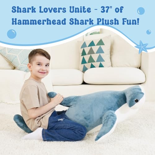37 inch Blue Shark Stuffed Animal Plush Toy F96189