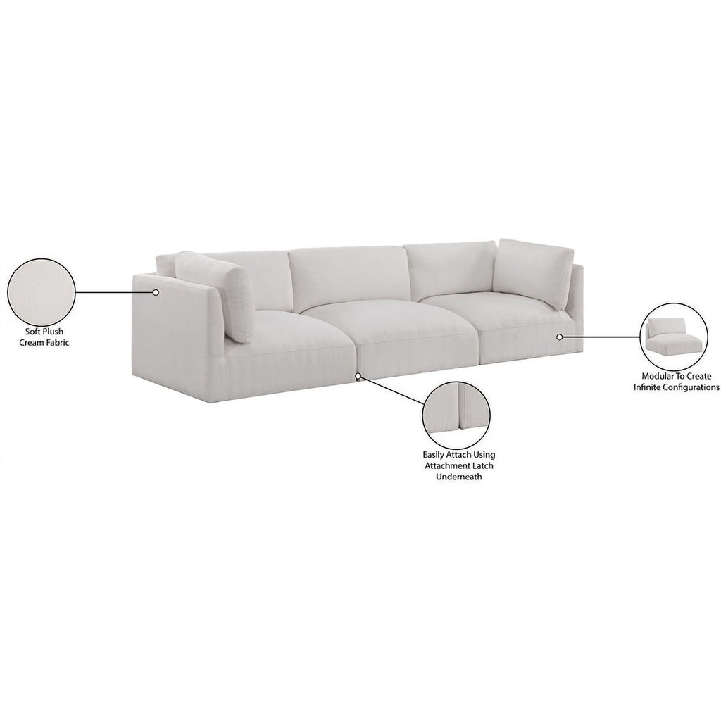 Cream Fabric Modular Sofa Y500