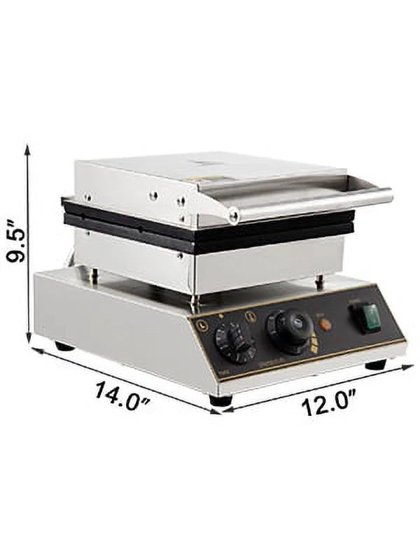 1750W Electric Nonstick Round Waffle Maker Stainless Steel 110V O774