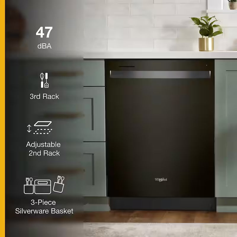 Black Stainless Built-In Tall Tub Dishwasher with Third Level Rack Q35150