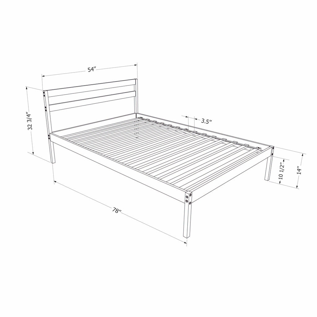 Complete Bed Full Natural Wood Q4702