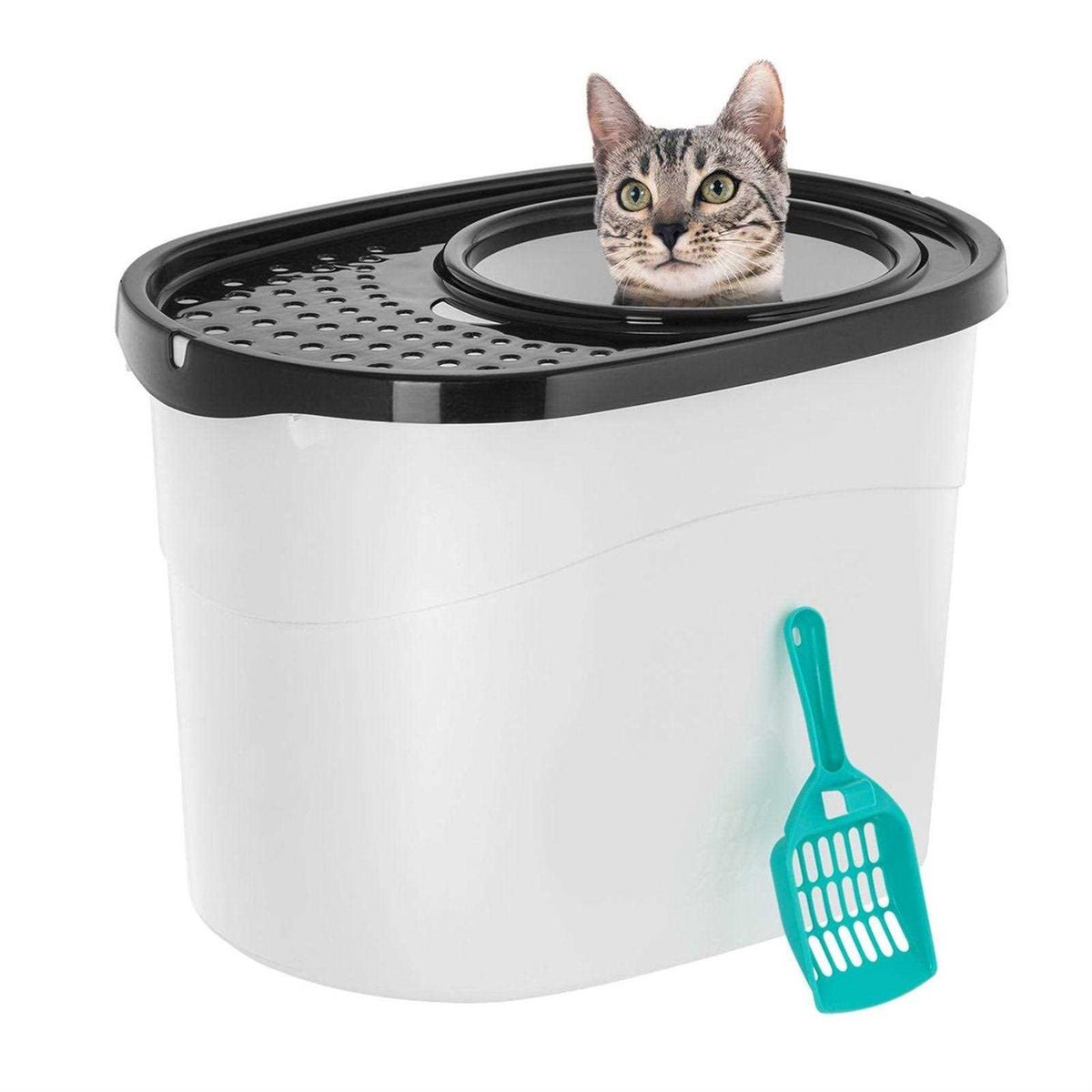 Top Entry Cat Litter Box with Scoop F4816