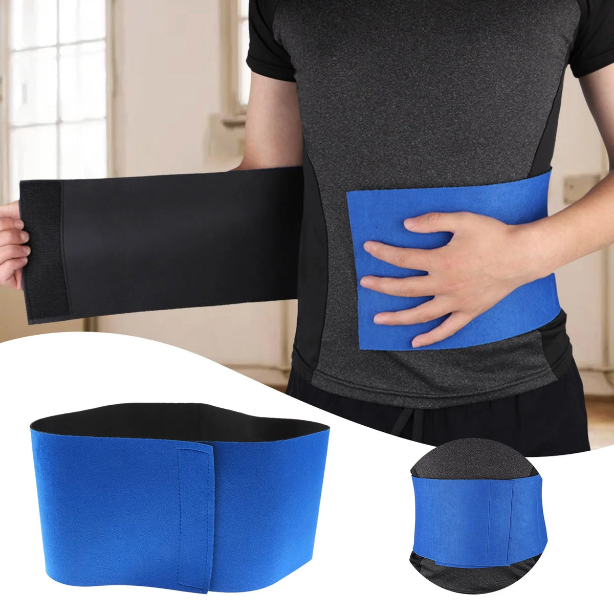 Blue Neoprene Waist Trimmer Belt H903038