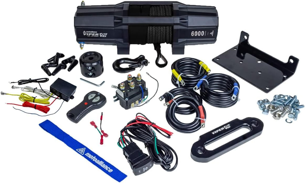 6000lb UTV Winch with 60 feet Black Rope, Wireless Remote Y151596