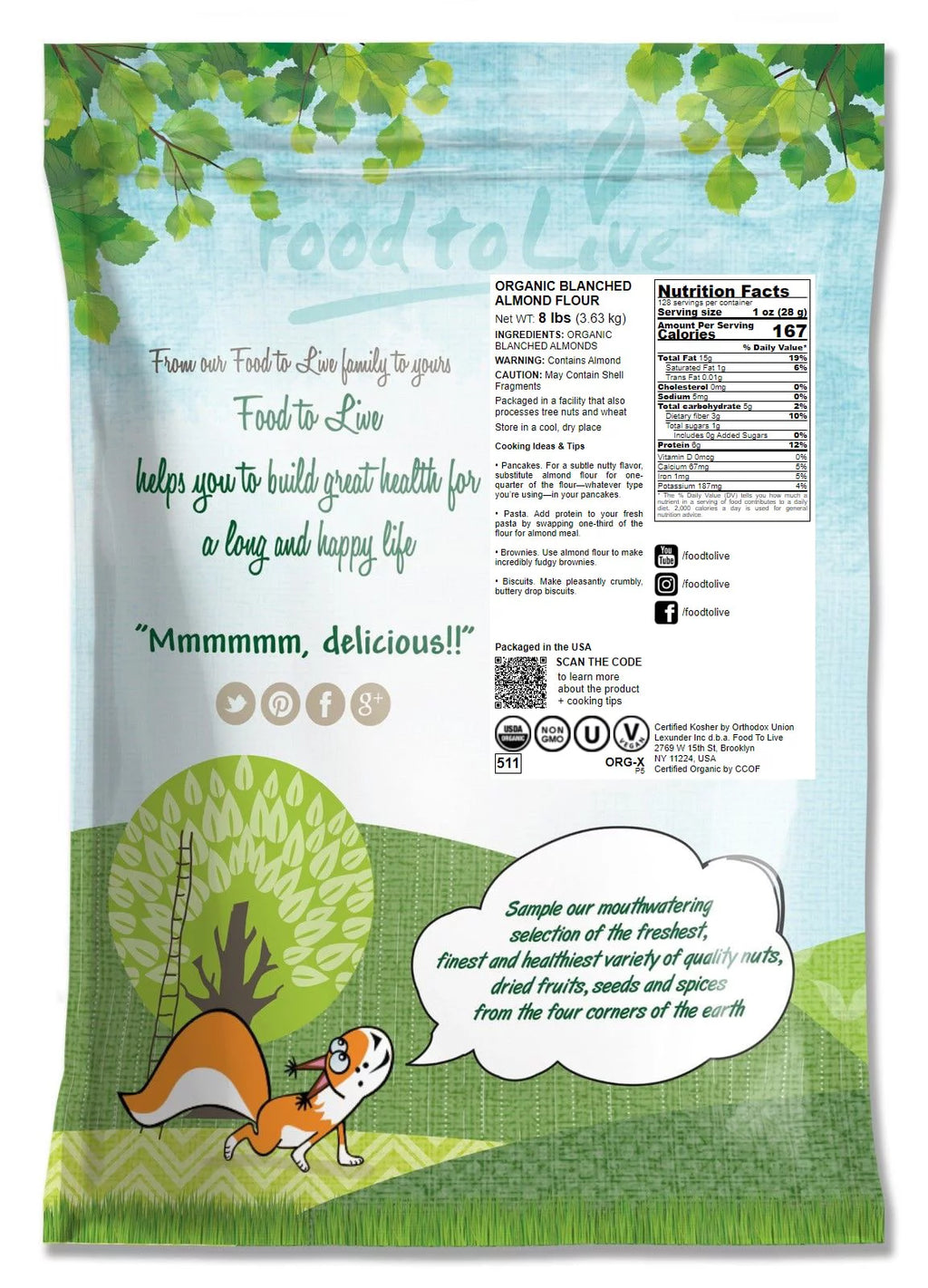 Organic Blanched Almond Flour 8 Pounds J933
