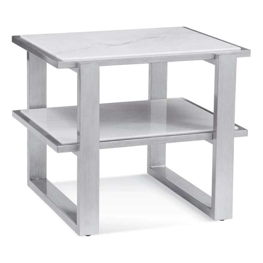 Wood and Marble End Table O482198